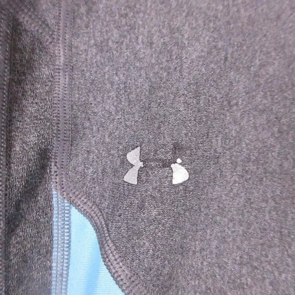 Under Armour Leggings Womens Medium Gray Colorblock Compression HeatGear